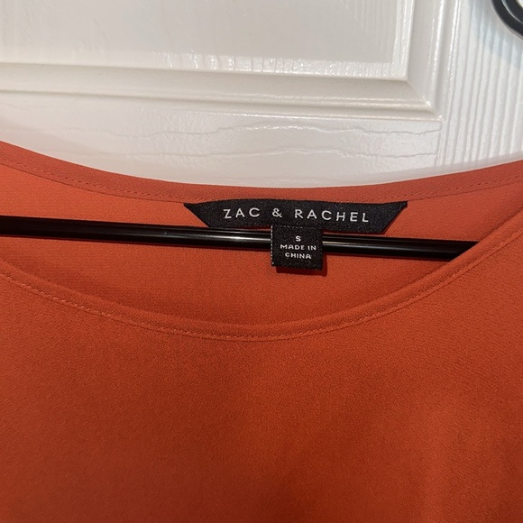 Zac & Rachel Orange Small Lightweight Orange Blouse Office Bell Sleeves - Picture 5 of 6